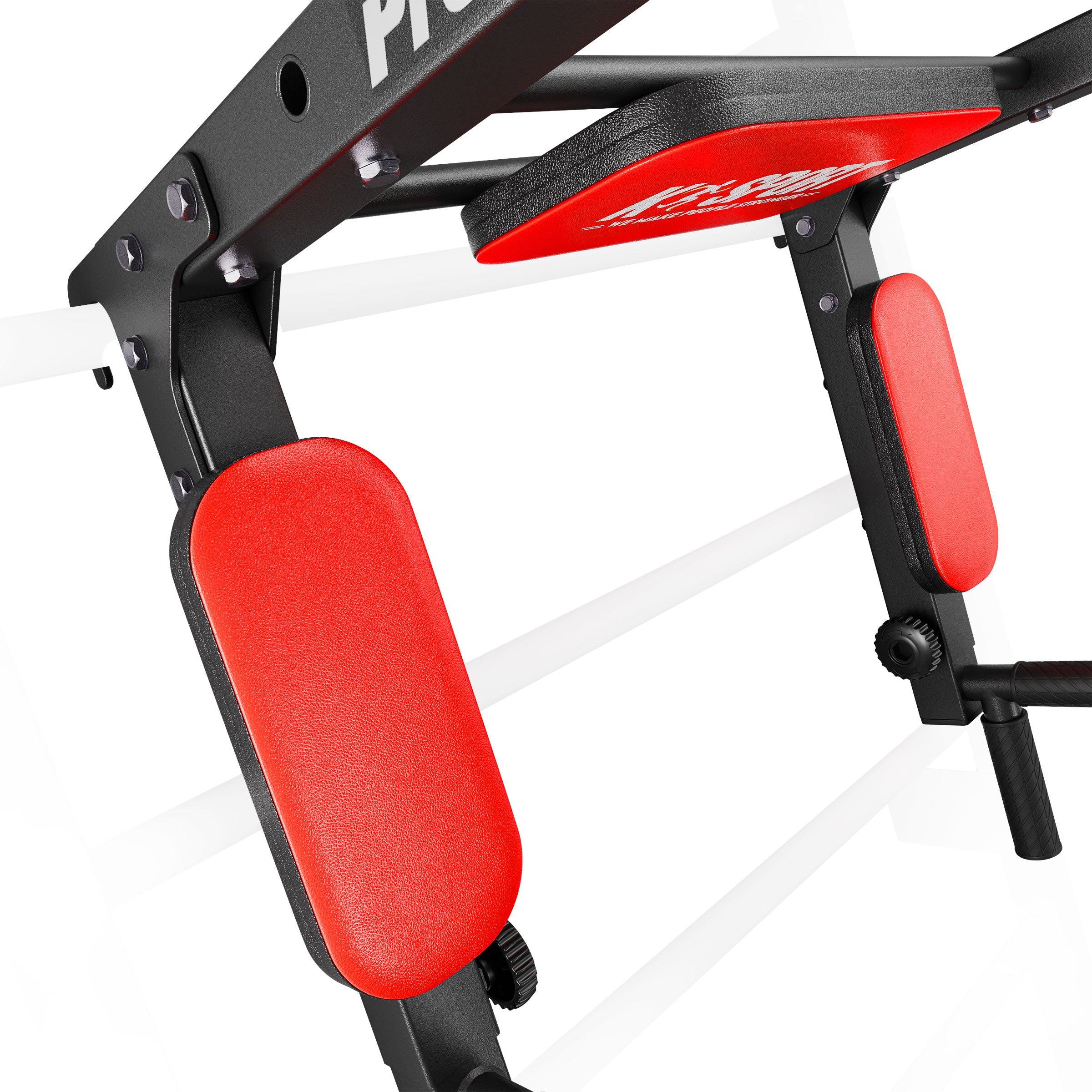 Mounting hook and grip detail of chin up and dip bar for Swedish ladder