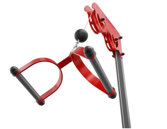 K-Sport Double Stirrup Handle attached to cable pulley
