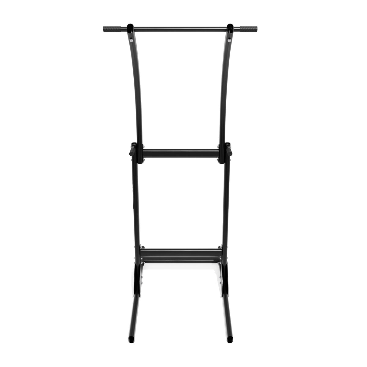 Rear view of the freestanding pull-up and dip station