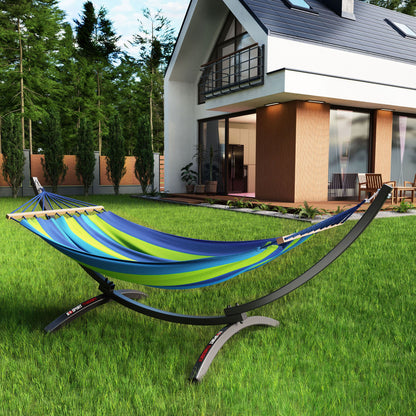 Garden hammock with steel frame for outdoor relaxation