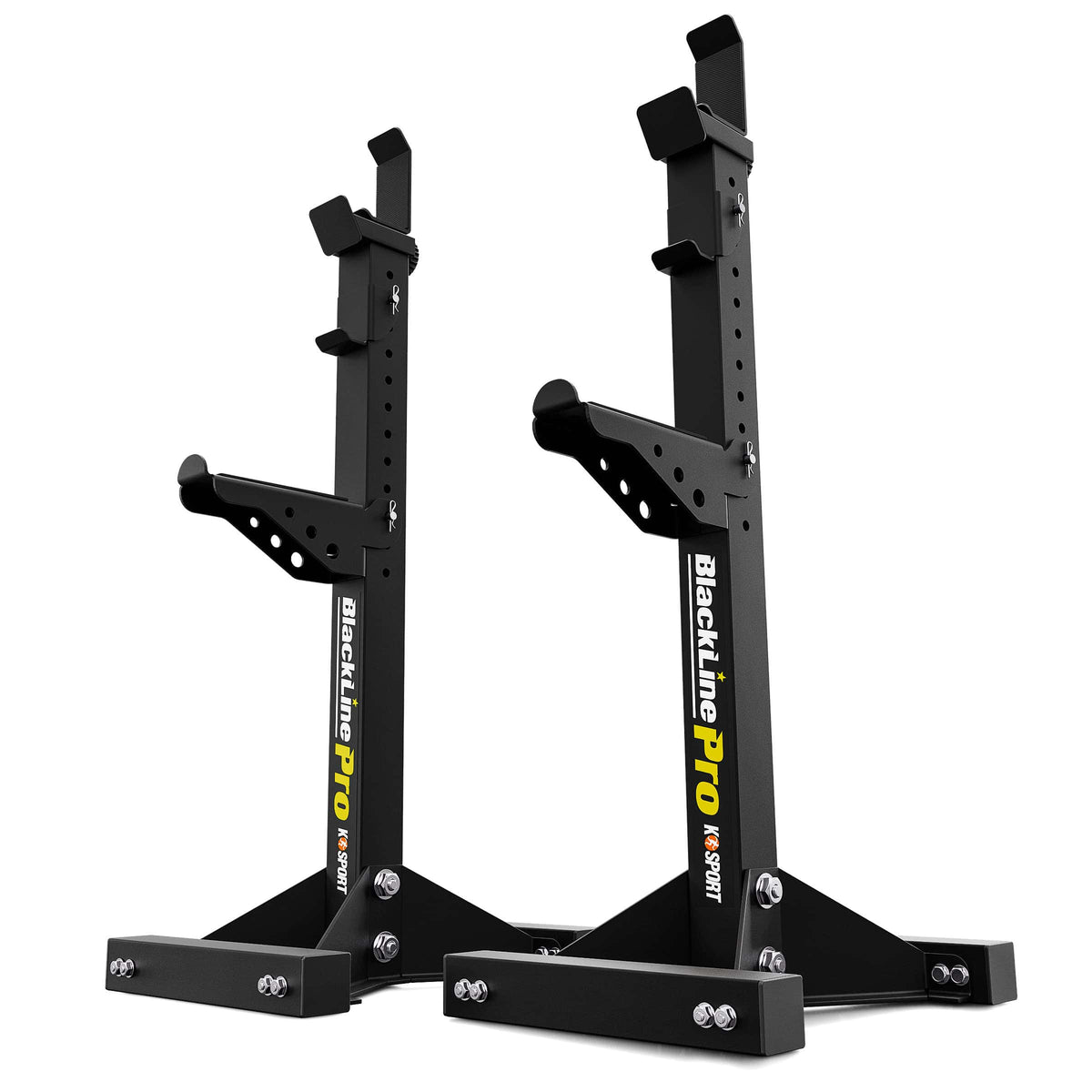 K-Sport KSG017 heavy-duty adjustable barbell stands with safety arms
