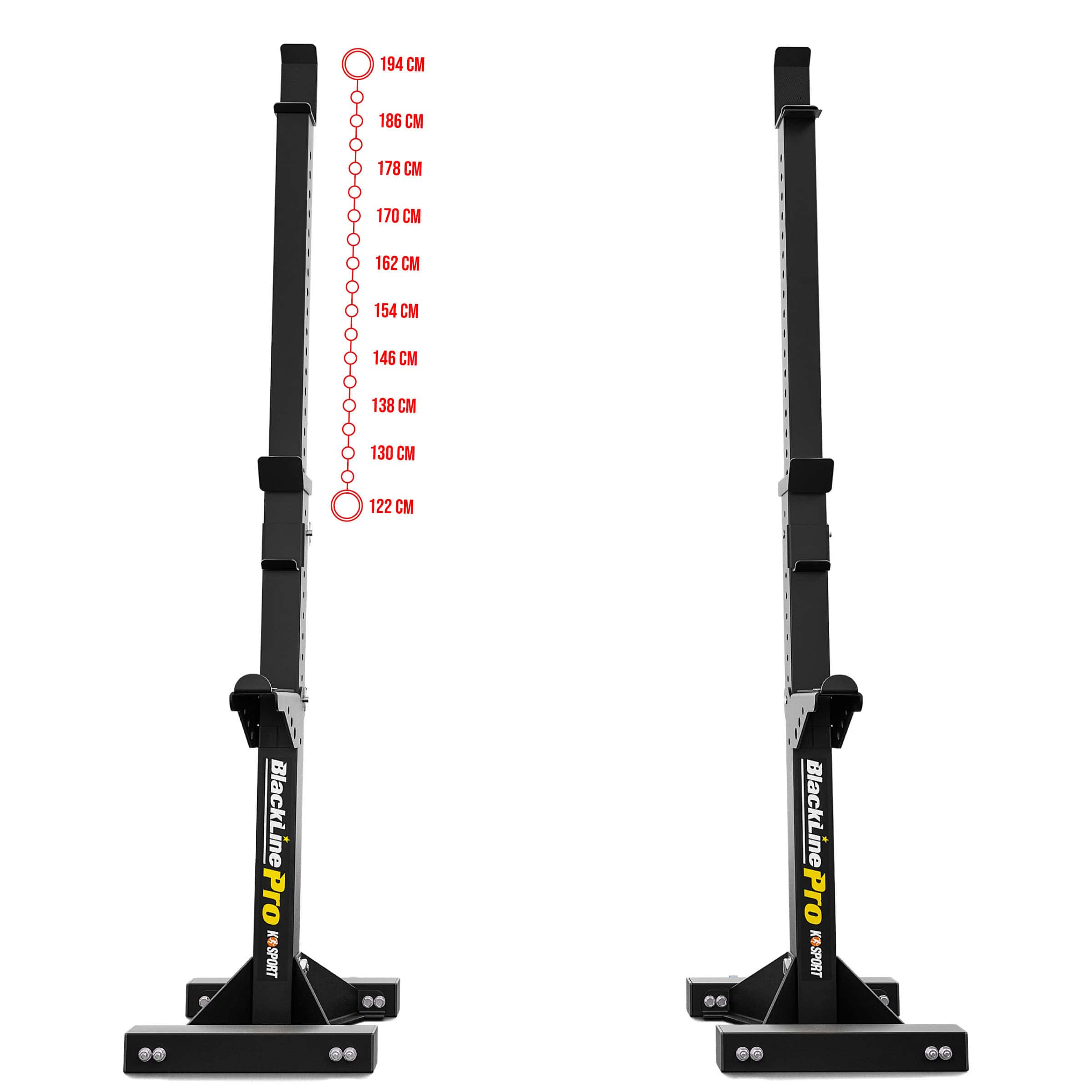 K-Sport KSG017 barbell stand height adjustment from 122 to 194 cm