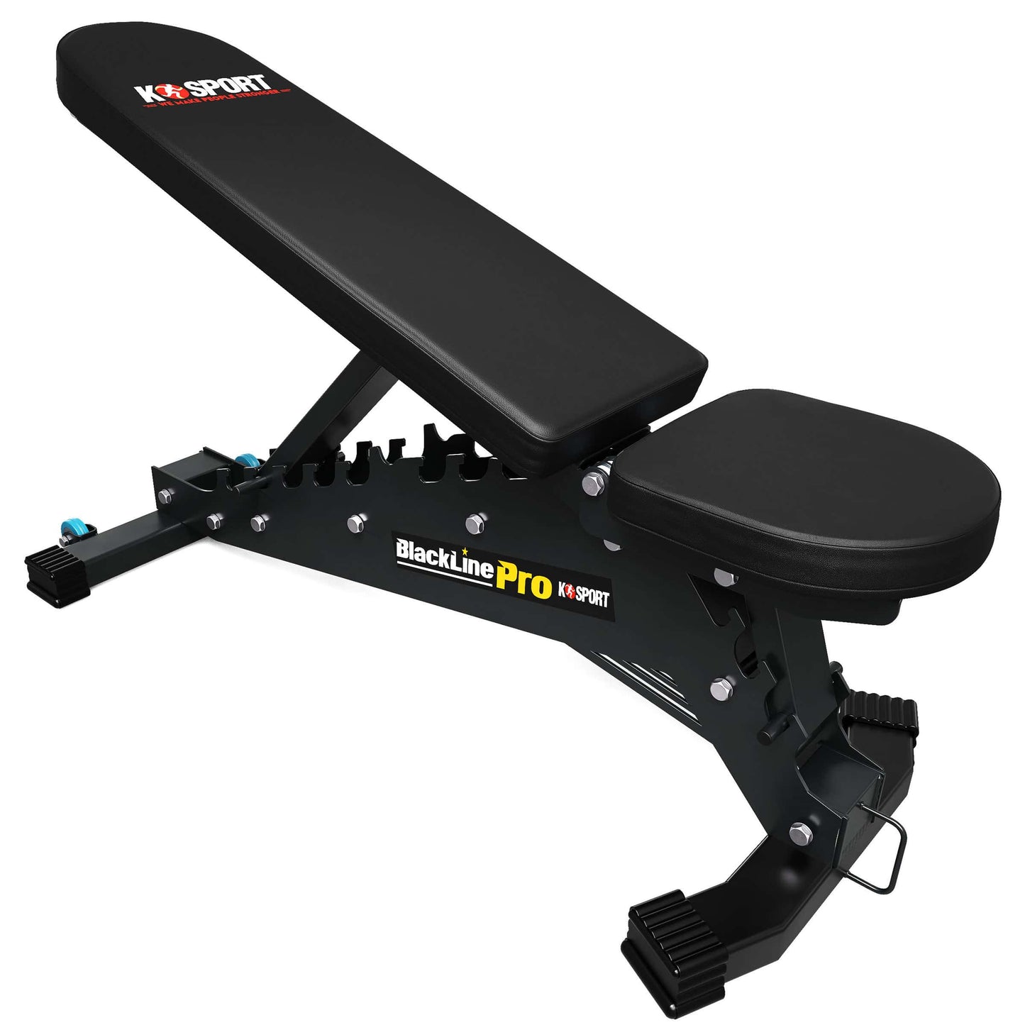 Heavy duty adjustable weight bench in incline position