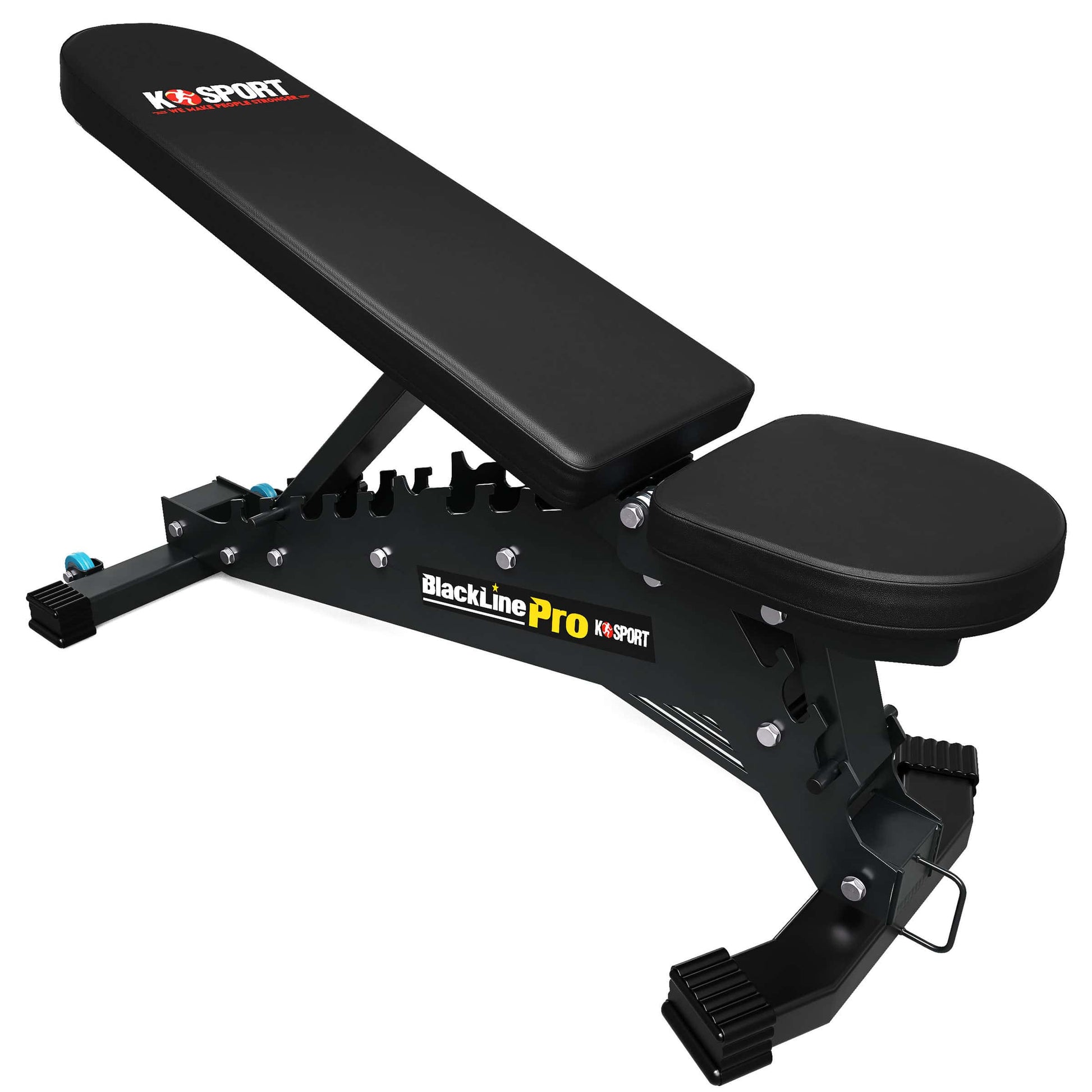 Heavy duty adjustable weight bench in incline position