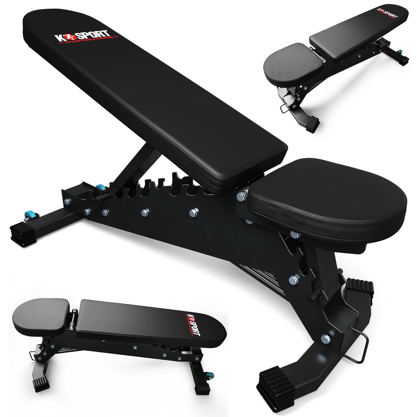 Heavy duty adjustable weight bench with flat and incline positions