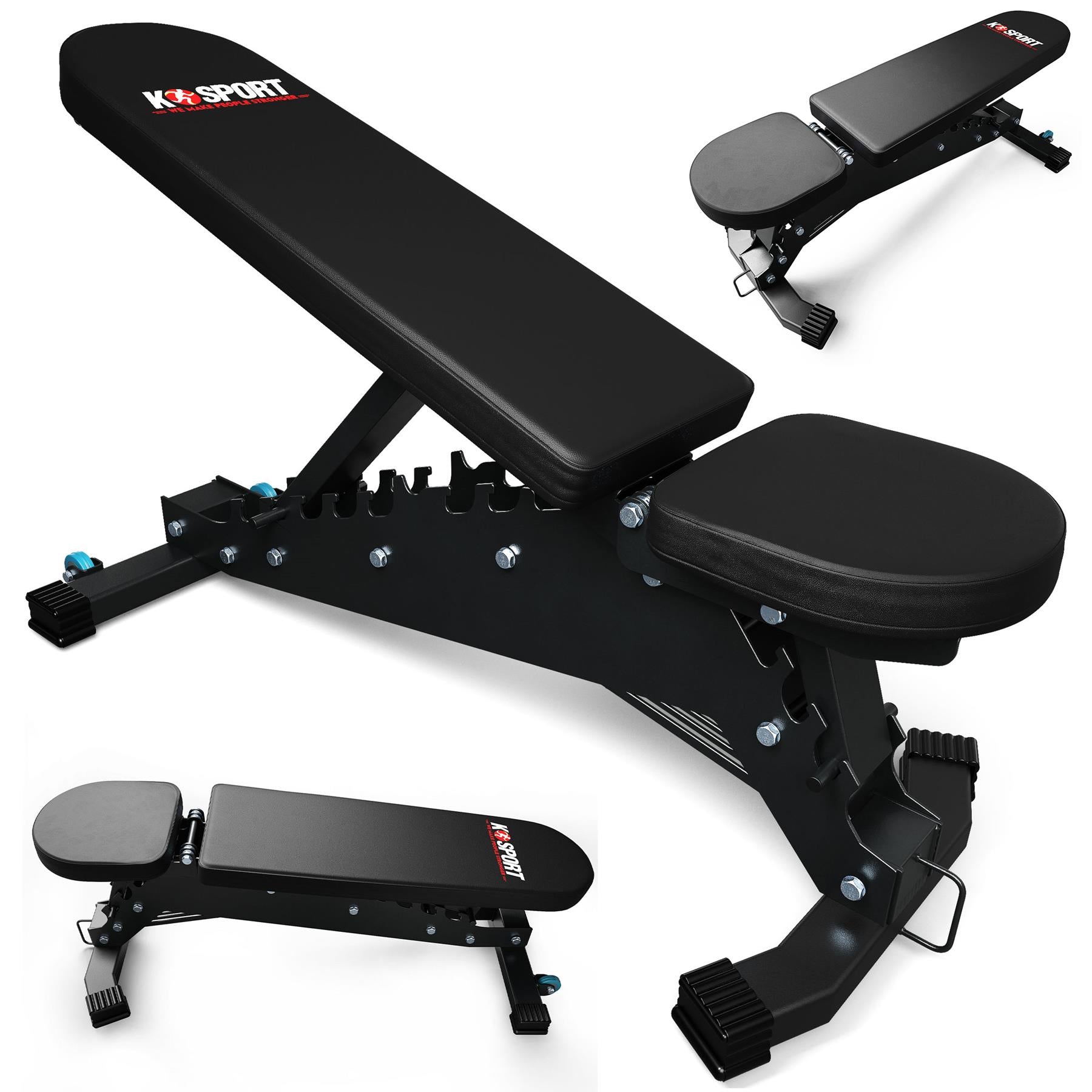 Heavy duty adjustable weight bench with flat and incline positions