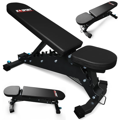 Heavy duty adjustable weight bench with flat and incline positions