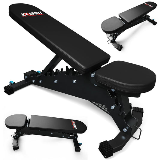 Heavy duty adjustable weight bench with flat and incline positions