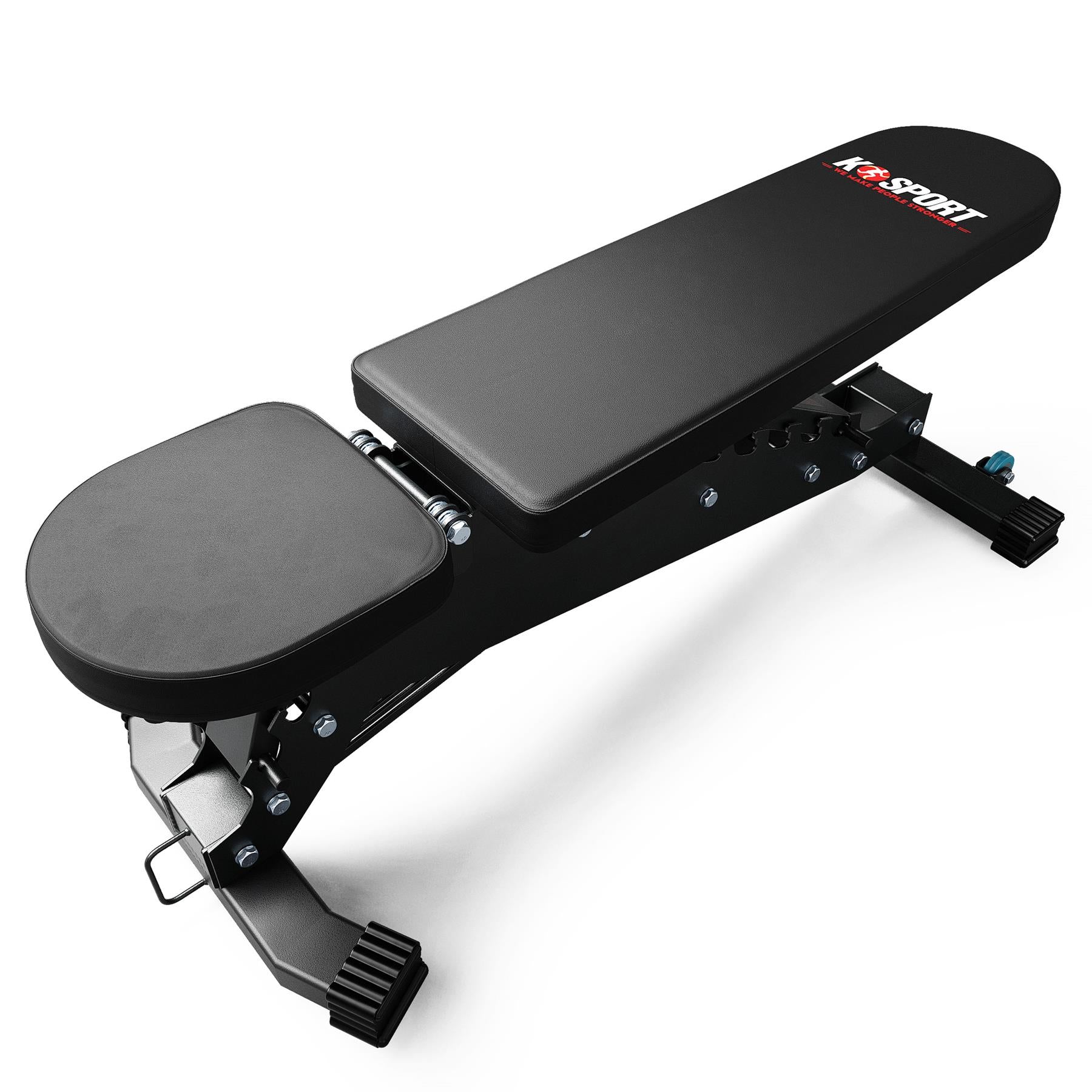 High-density foam padding on adjustable weight bench