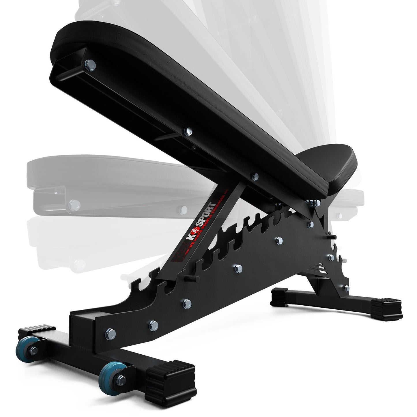 Heavy duty incline bench with multiple backrest adjustment levels