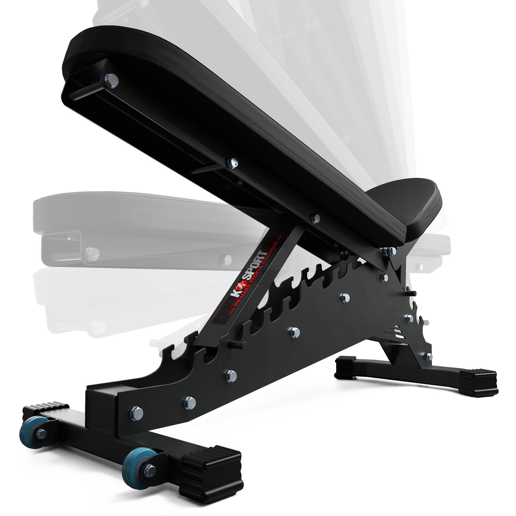 Heavy duty incline bench with multiple backrest adjustment levels