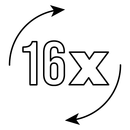 Icon showing 16-level height adjustment for cable pulley machine