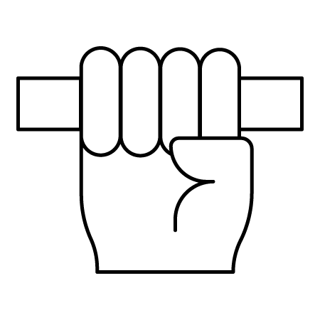 Icon showing secure grip on pull-up bar