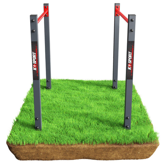 Frontview parallel bars on grass