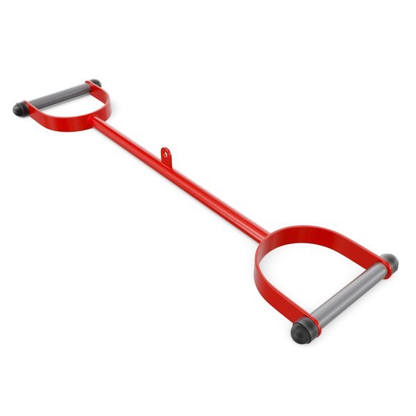 Overall view of red Lat Pull Down Bar with Handles