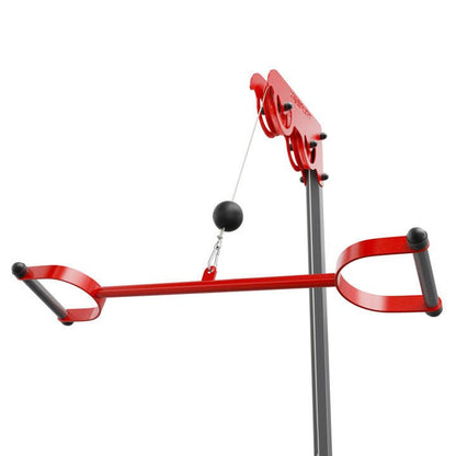 Lat Pull Down Bar with Handles attached to cable pulley machine