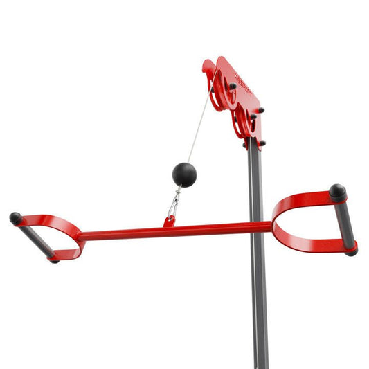Lat Pull Down Bar with Handles attached to cable pulley machine