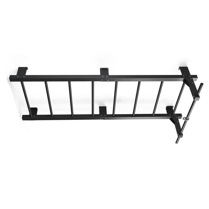 Top view of compact metal wall bars with pull-up bar
