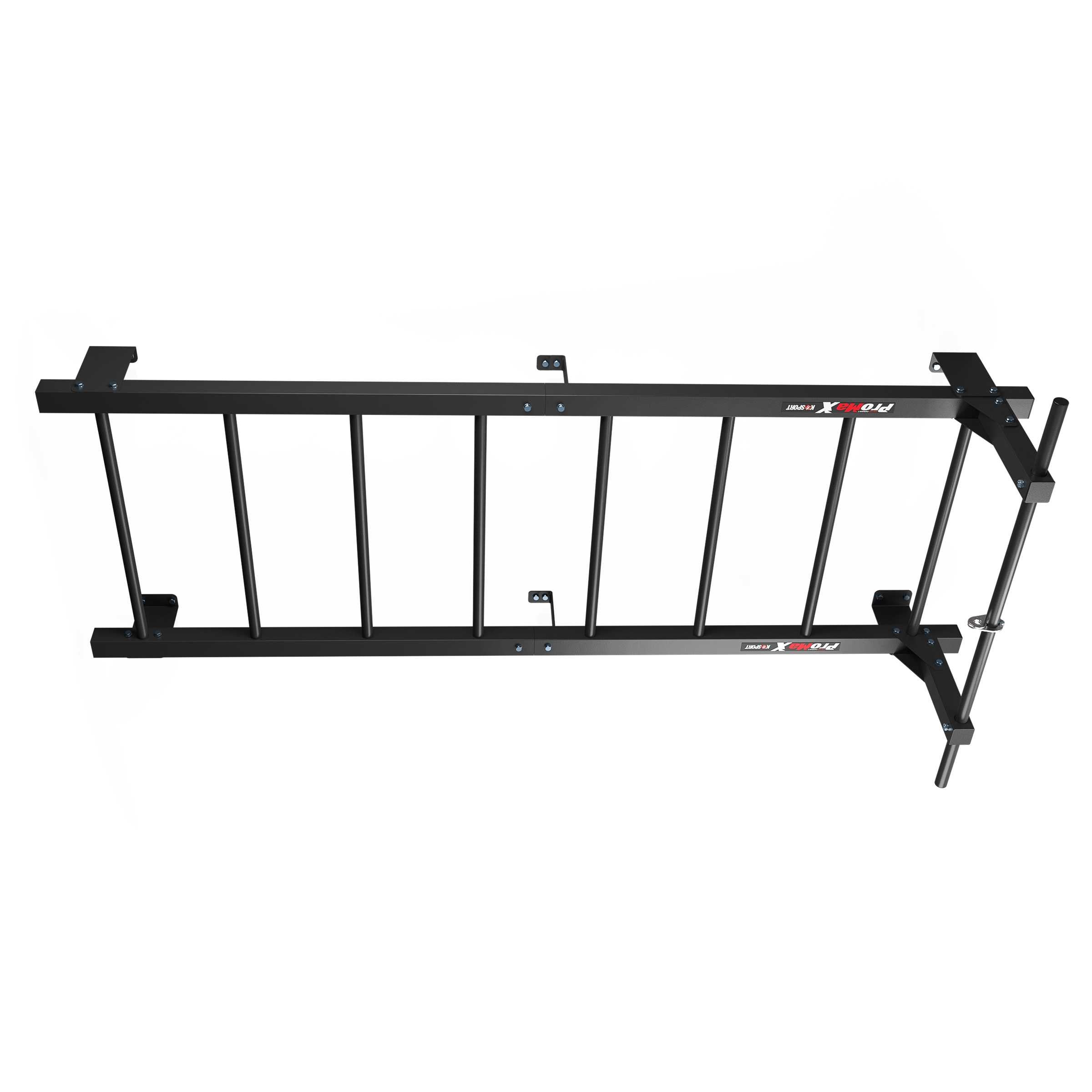 Side view of the wall bars showing the wall fixing brackets
