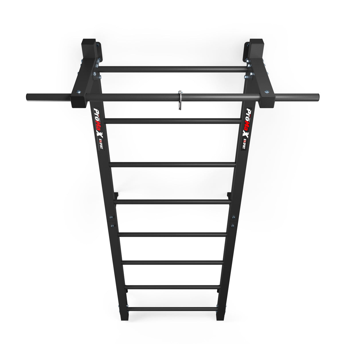 Wall bars seen from below with the integrated pull-up bar