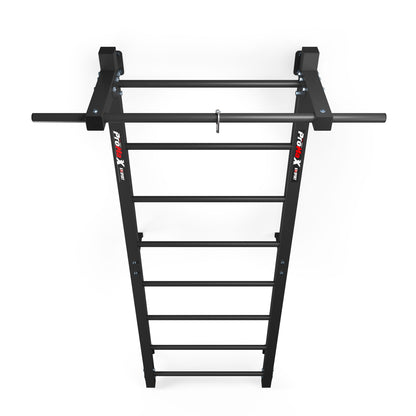 Wall bars seen from below with the integrated pull-up bar