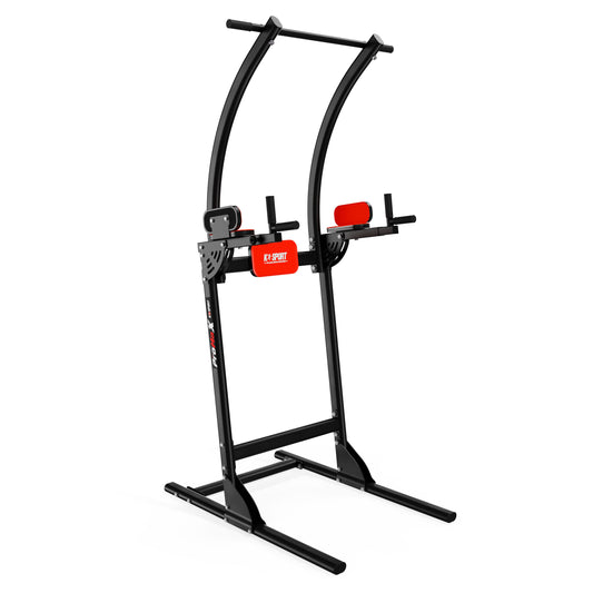 K-Sport multifunction dip and pull-up station with padded armrests and back support