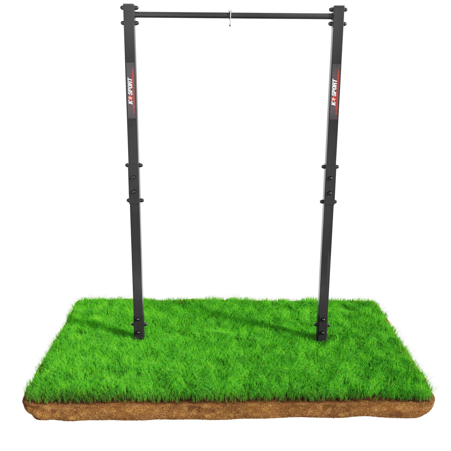 Front view of freestanding outdoor pull-up bar for home fitness and strength workouts