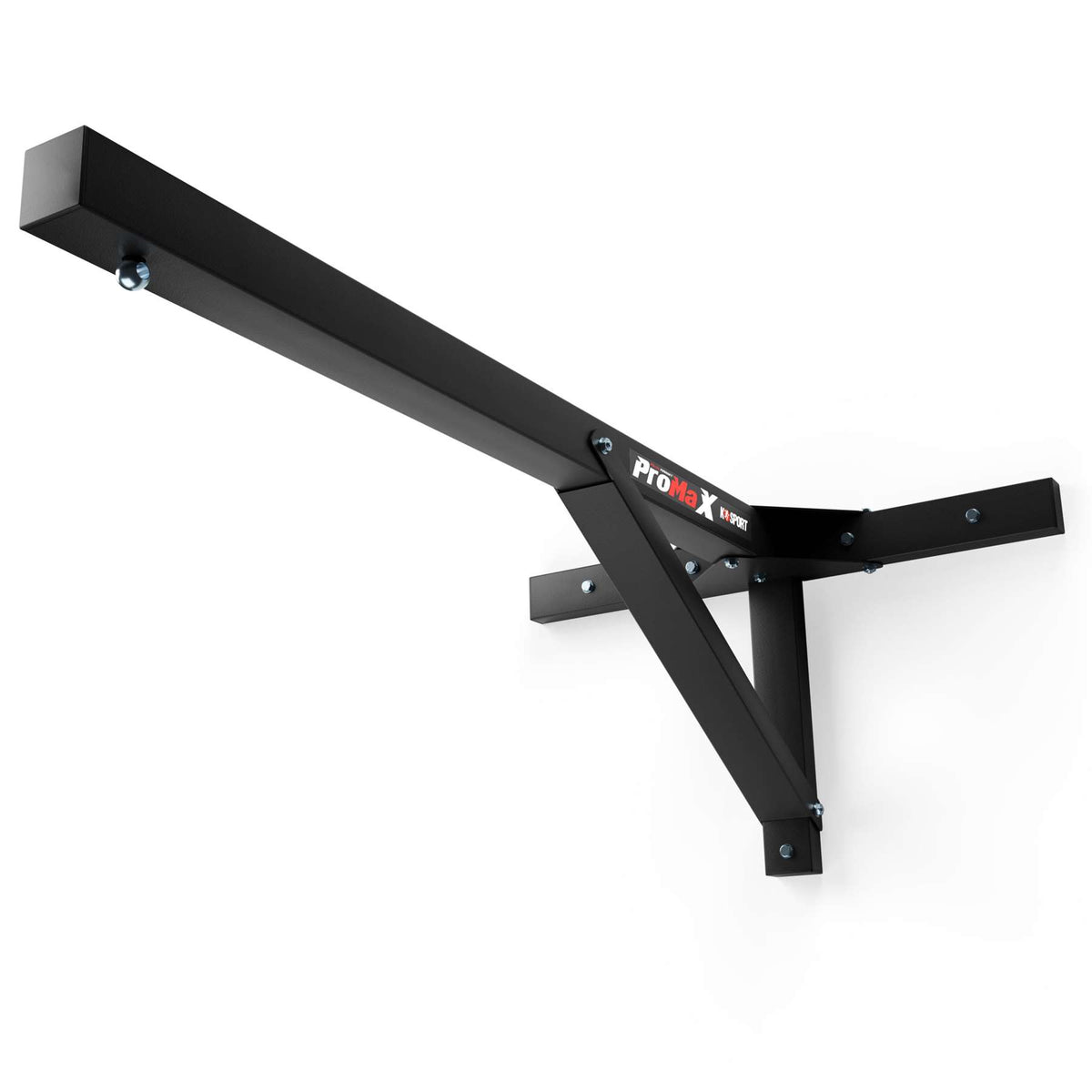 Heavy-duty black punchbag wall bracket with reinforced steel support