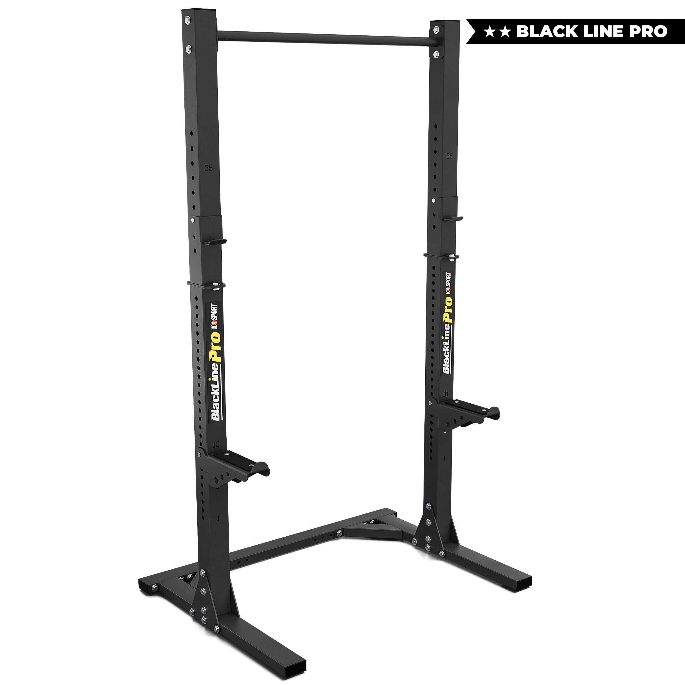 Solid Squat Rack with pull-up bar and adjustable barbell supports