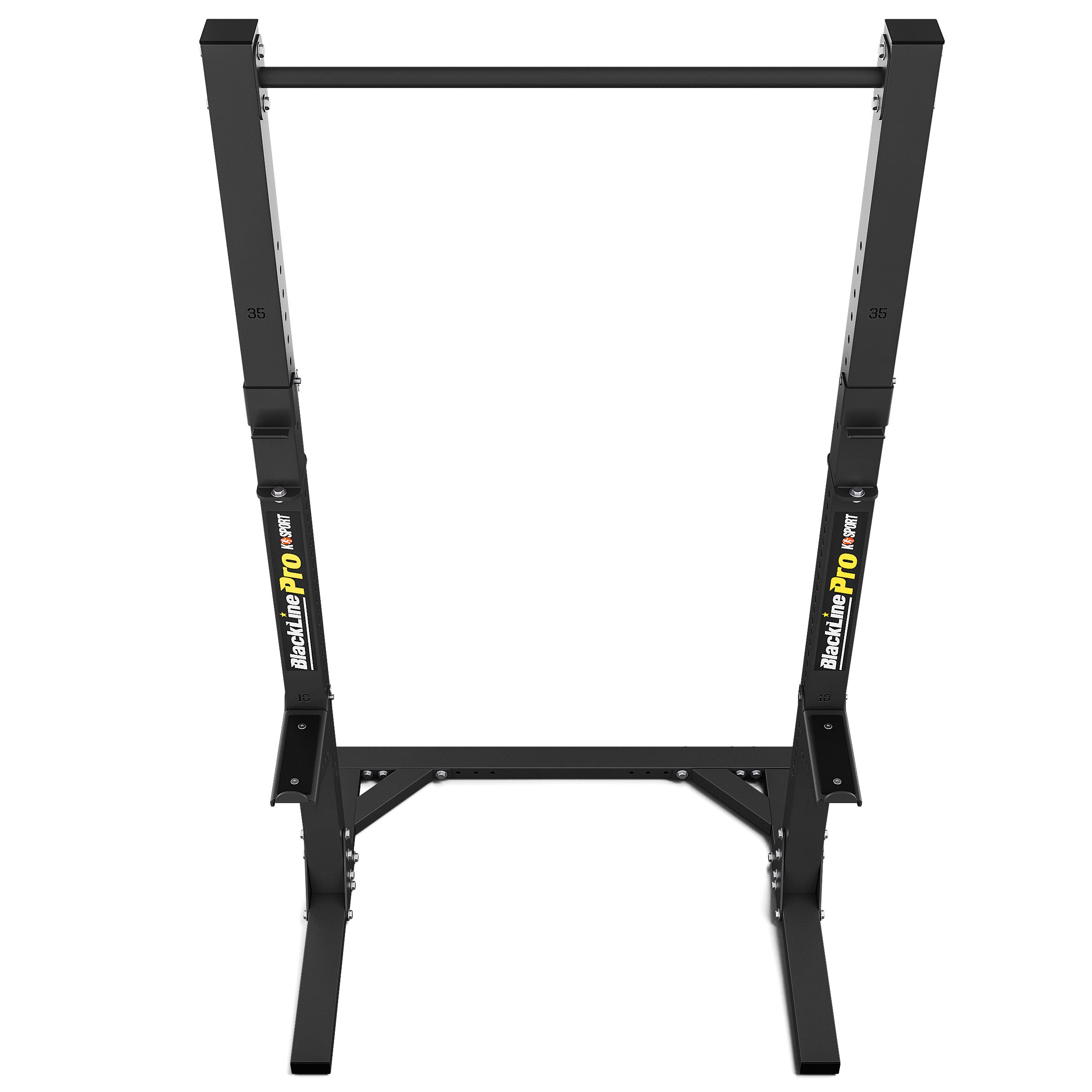 Freestanding squat rack with pull-up bar and reinforced steel frame