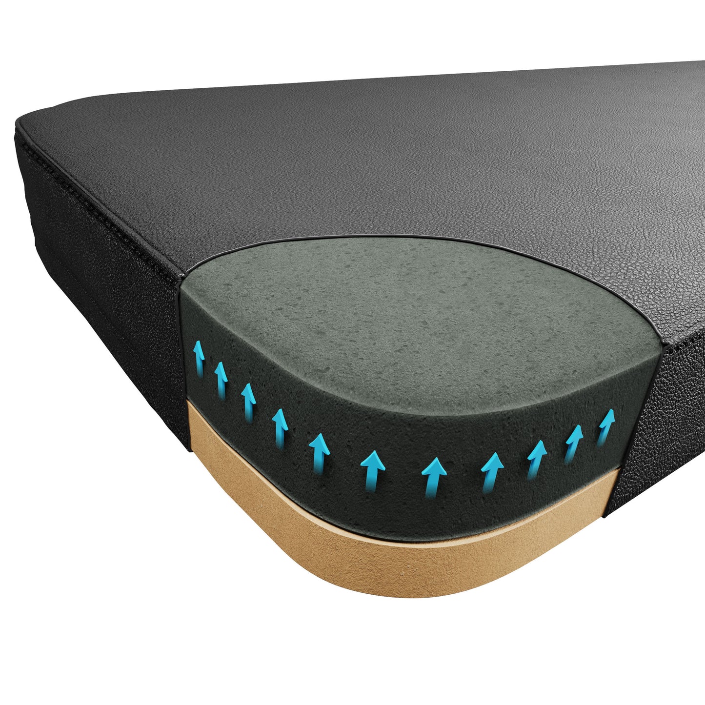 High-density foam gym bench padding with ergonomic support for comfortable weight training