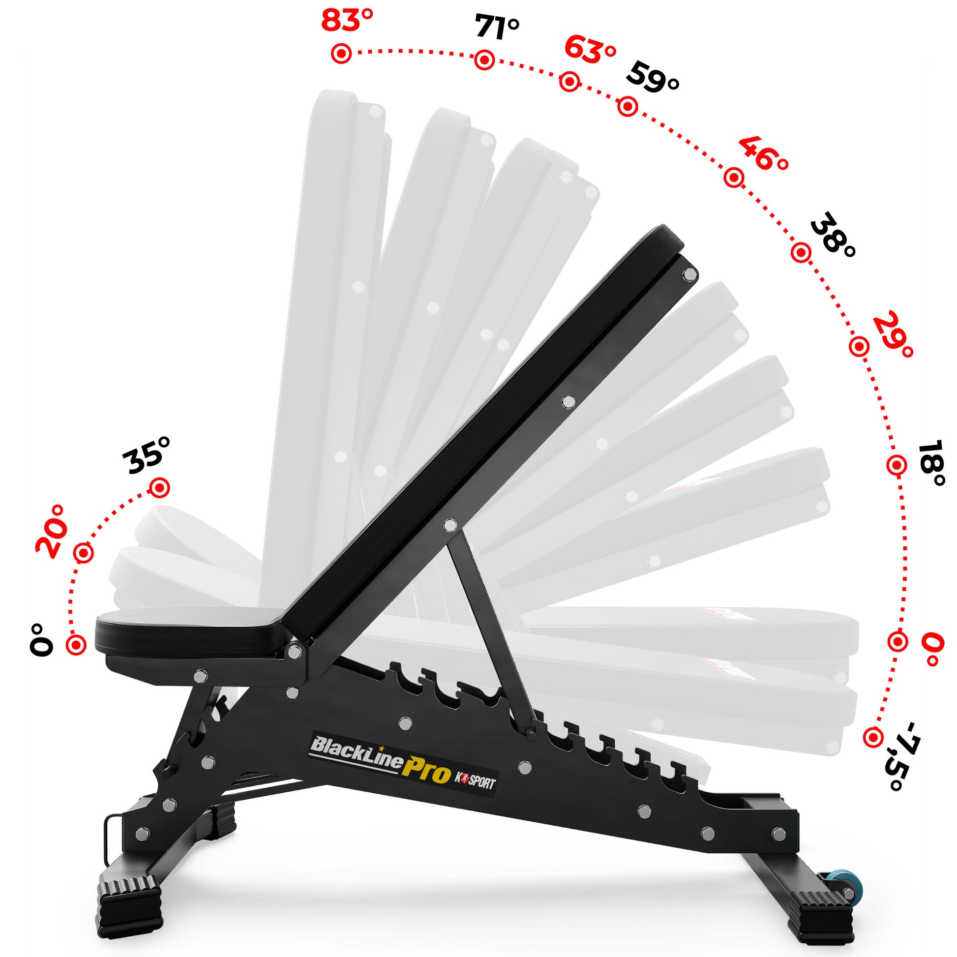 Adjustable weight bench with multiple incline and decline angles for versatile strength workouts