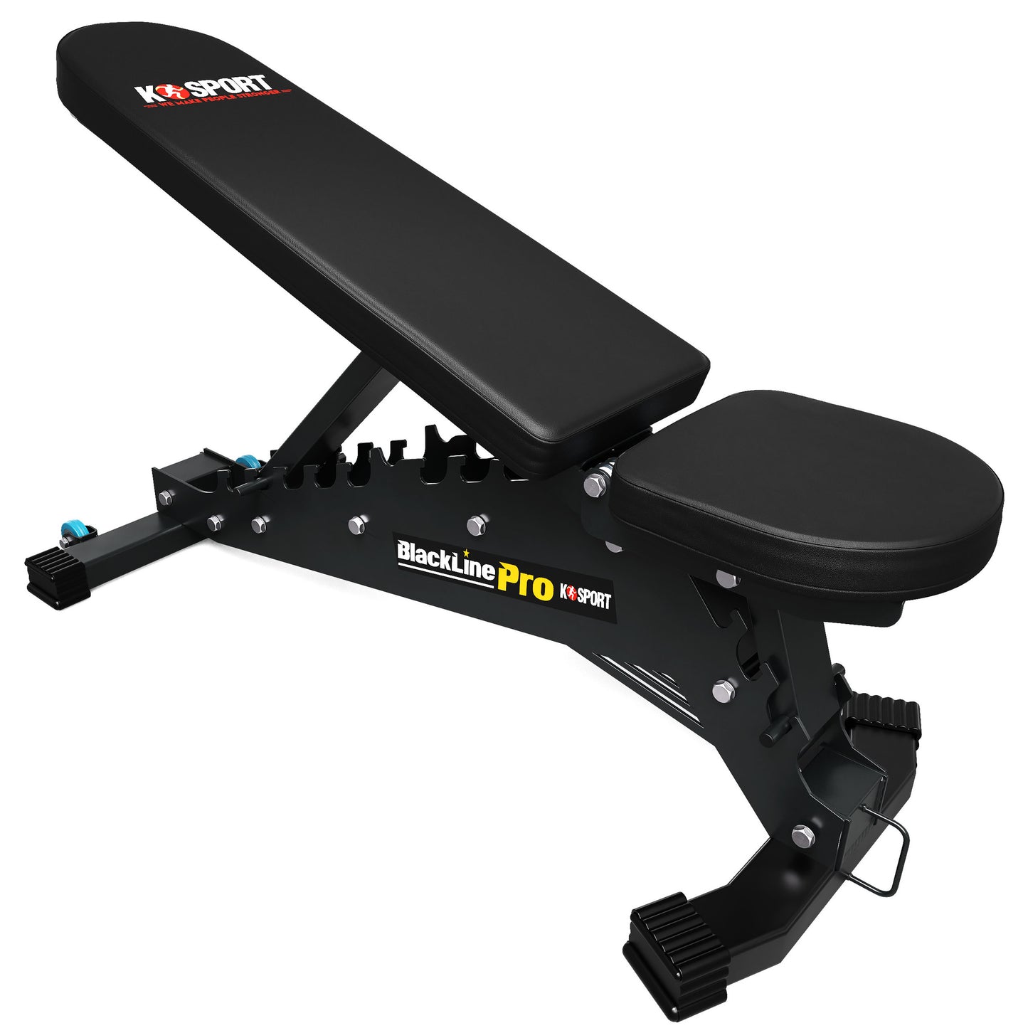 Heavy-duty adjustable weight bench with padded seat for home gym bodybuilding exercises