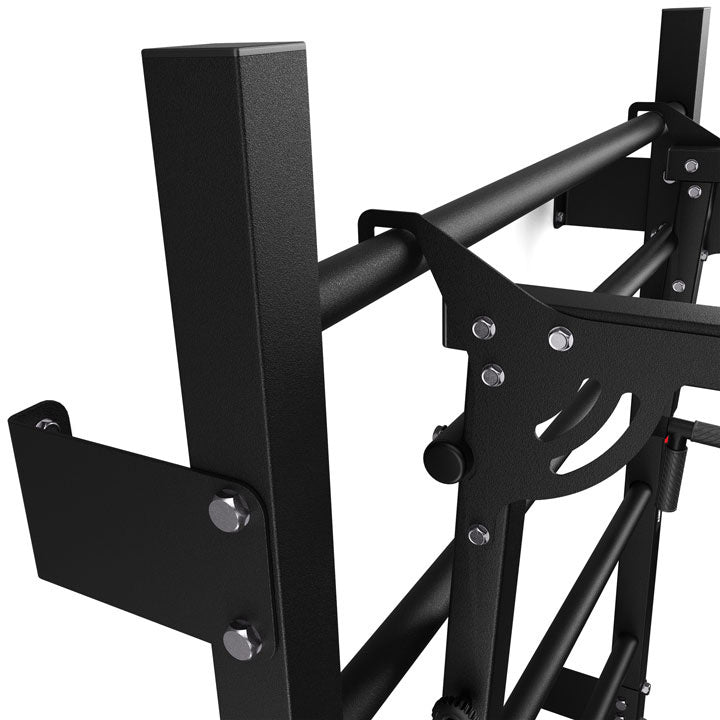 Close-up of the wall fixing bracket and pull-up bar mount