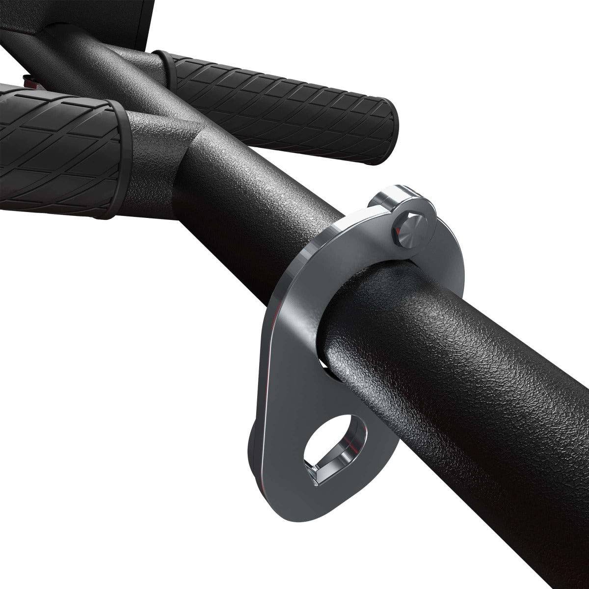Close-up of multi-grip pull-up bar on Swedish ladder wall set