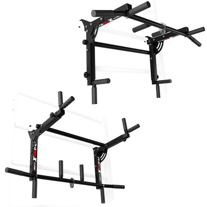 Wall Mounted Pull Up Bar and Dip Station 2 in 1 with Removable Design