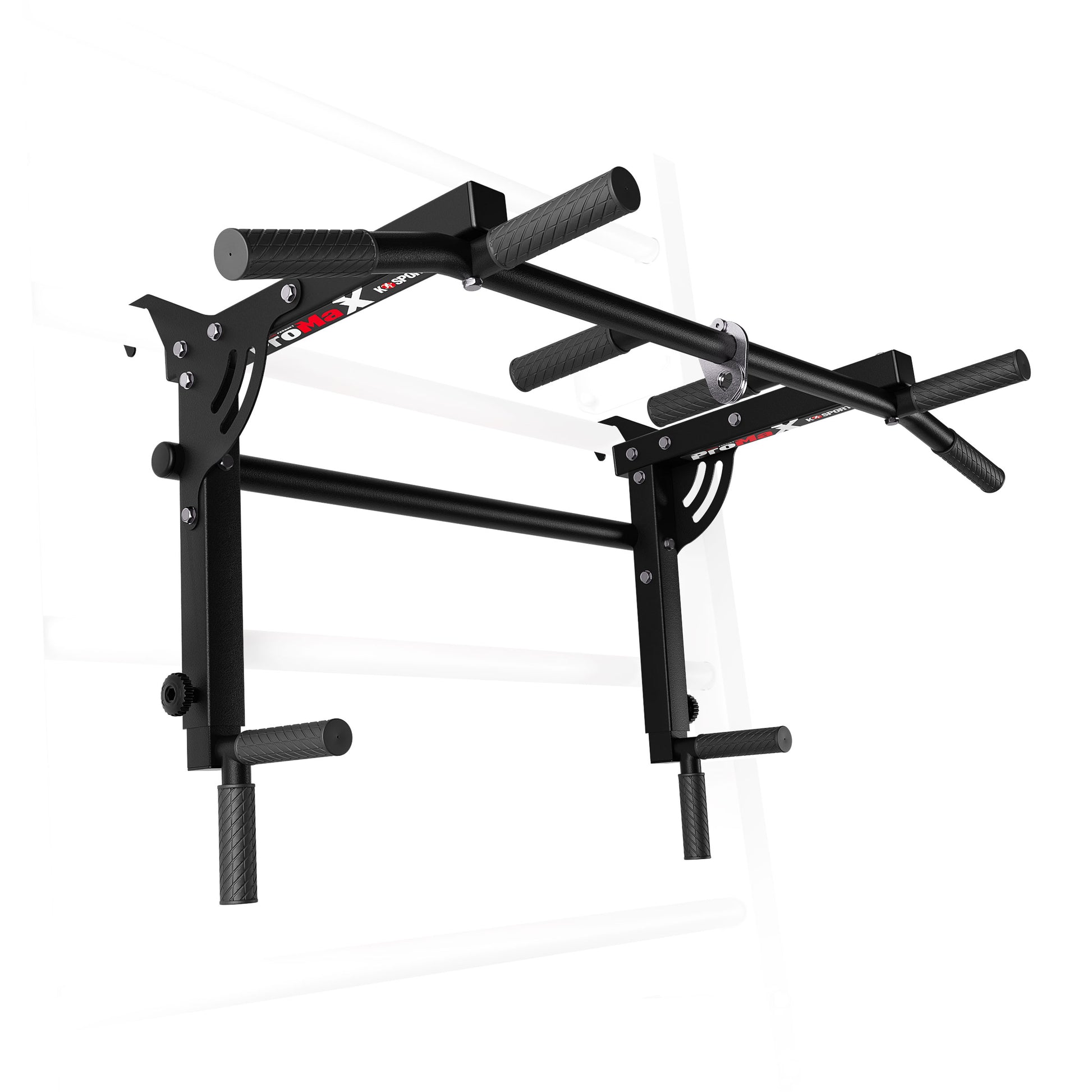 Wall Mounted Pull Up Bar for Swedish Ladder with Multi Grip Handles