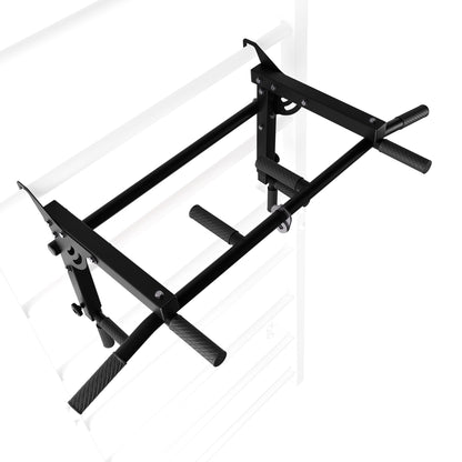 Top View of Wall Mounted Pull Up Bar and Dip Station for Swedish Ladder
