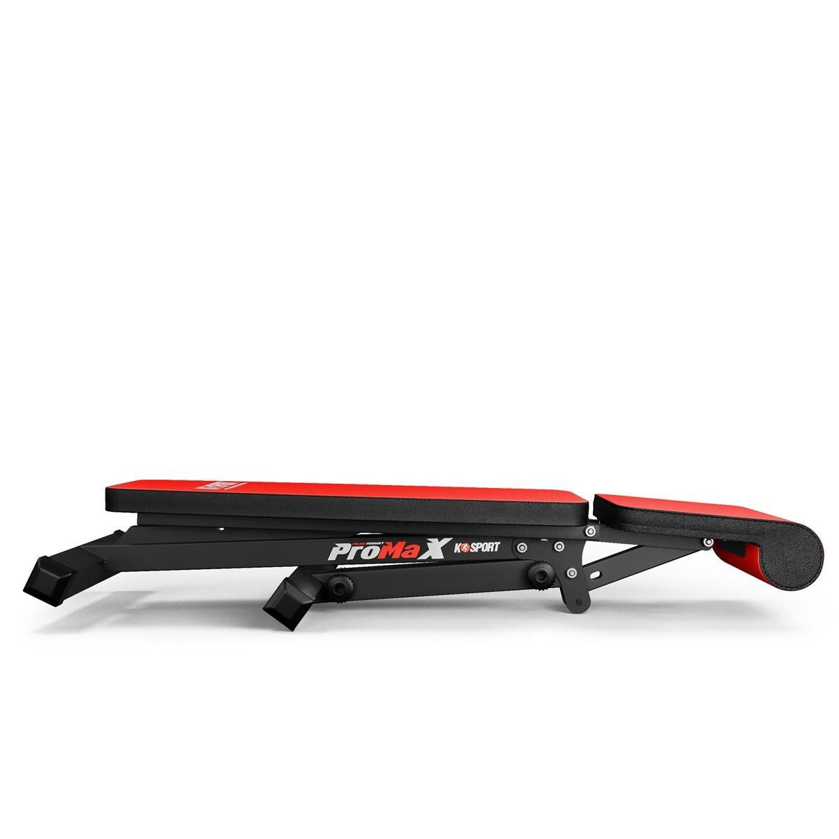 Folded adjustable weight bench for space-saving home gym storage