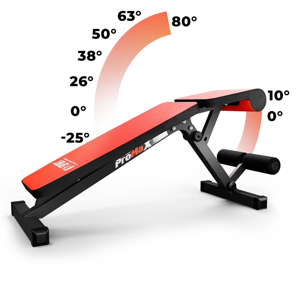Adjustable training bench showing multiple backrest angles